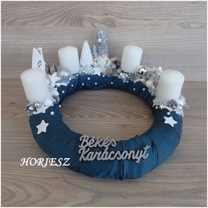 Manós ezüst-fehér adventi dísz - karácsony - adventi díszek - adventi gyertyadíszek és koszorúdíszek - Meska.hu