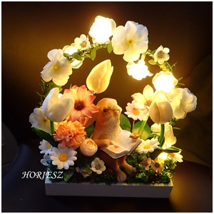 Tavaszi, húsvéti asztaldísz ledes - otthon & életmód - dekoráció - asztal és polc dekoráció - asztaldísz - Meska.hu