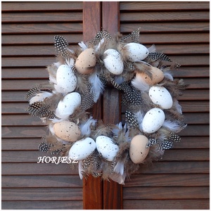 Natur tojásos húsvéti koszorú - otthon & életmód - dekoráció - ajtó- és ablak dekoráció - ajtódísz & kopogtató - Meska.hu