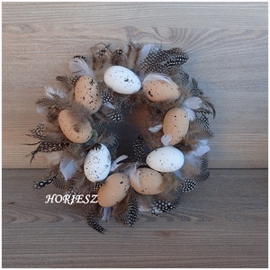 Natur tojásos húsvéti koszorú - otthon & életmód - dekoráció - ajtó- és ablak dekoráció - ablakdísz - Meska.hu