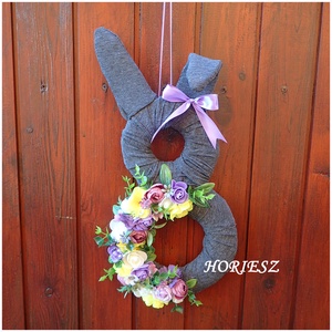 Nyuszi alakú húsvéti ajtódísz - otthon & életmód - dekoráció - ajtó- és ablak dekoráció - ajtódísz & kopogtató - Meska.hu