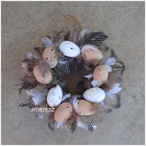 Natur tojásos húsvéti koszorú, Otthon & Életmód, Dekoráció, Ajtó- és ablak dekoráció, Ablakdísz, Mindenmás, MESKA