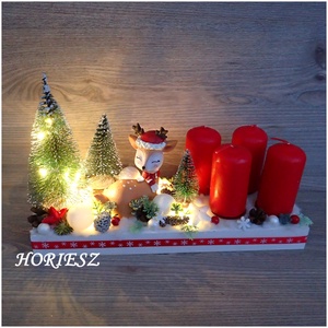 Őzikés adventi dísz hosszúkás - karácsony - adventi díszek - adventi asztaldísz - Meska.hu