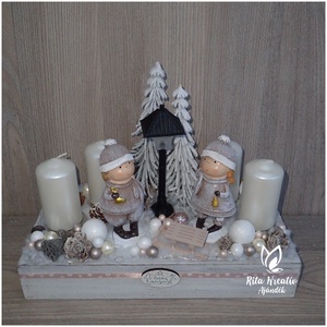 Adventi dísz gyerekekkel LEDES - Meska.hu