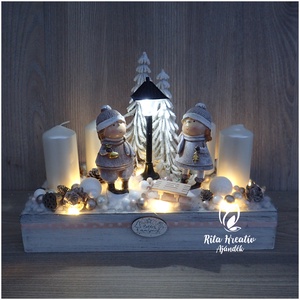 Adventi dísz gyerekekkel LEDES - karácsony - adventi díszek - adventi asztaldísz - Meska.hu
