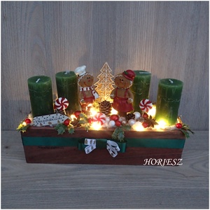 Adventi dísz mézis LEDES - karácsony - adventi díszek - adventi asztaldísz - Meska.hu