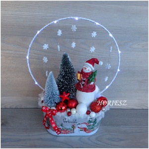 Hóemberes asztaldísz LEDES - Meska.hu