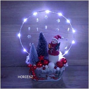 Hóemberes asztaldísz LEDES - karácsony - adventi díszek - adventi asztaldísz - Meska.hu