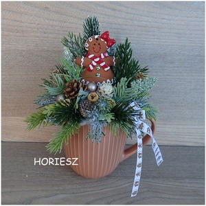 Karácsonyi mézis bögrés asztaldísz - Meska.hu