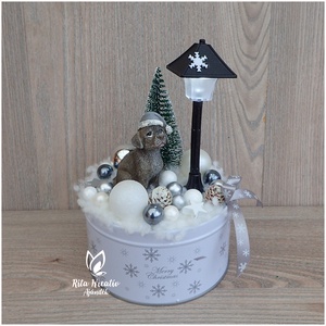 Karácsonyi kutyás asztaldísz - Meska.hu