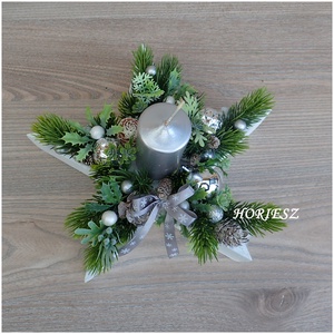 Karácsonyi gyertyás asztaldísz - karácsony - adventi díszek - adventi asztaldísz - Meska.hu