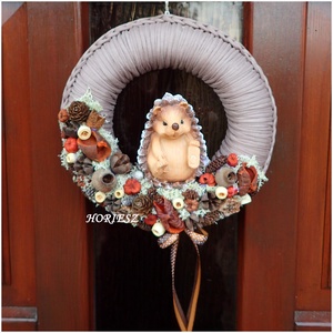 Sünis koszorú termésekkel, Otthon & Életmód, Dekoráció, Ajtó- és ablak dekoráció, Ajtódísz & Kopogtató, Mindenmás, MESKA