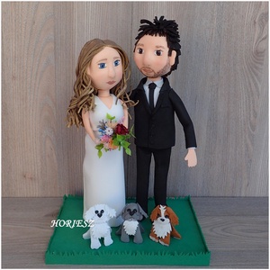 Egyedi páros hasonmás baba fotók alapján - esküvő - dekoráció - asztaldísz - Meska.hu