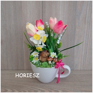 Bögrés sünis asztaldísz, Otthon & Életmód, Dekoráció, Asztal és polc dekoráció, Asztaldísz, Mindenmás, MESKA