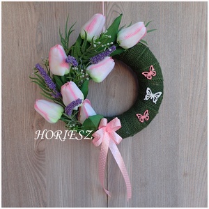 Tulipános koszorú, Otthon & Életmód, Dekoráció, Ajtó- és ablak dekoráció, Ajtódísz & Kopogtató, Mindenmás, MESKA