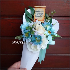 Virág csokor tölcsérben ballagásra - otthon & életmód - dekoráció - Meska.hu