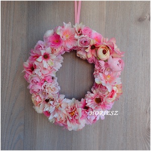 Virágos ajtókoszorú, Otthon & Életmód, Dekoráció, Ajtó- és ablak dekoráció, Ajtódísz & Kopogtató, , MESKA