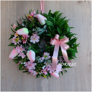 Zöld alapú koszorú, Otthon & Életmód, Dekoráció, Ajtó- és ablak dekoráció, Ajtódísz & Kopogtató, , MESKA