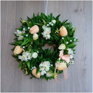 Zöld alapú koszorú, Otthon & Életmód, Dekoráció, Ajtó- és ablak dekoráció, Ajtódísz & Kopogtató, , MESKA