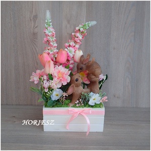 Tavaszi, húsvéti asztaldísz cuki nyuszi párossal - Meska.hu