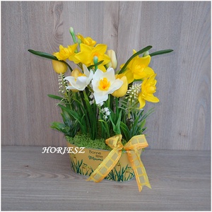 Tavaszi nárciszos asztaldísz - Meska.hu