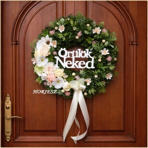 Virágos örülök neked koszorú  - Meska.hu