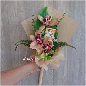 Ballagási örök csokor orchideával - Meska.hu