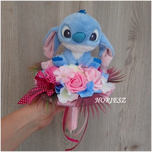 Ballagási csokor Stitch plüssel - Meska.hu