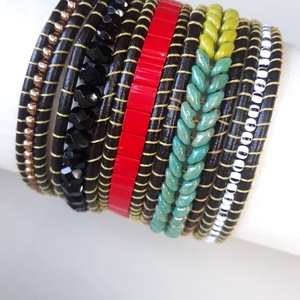 Wrap karkötő - 5 soros wrap  - színes - tekergesd ! - ékszer - Meska.hu