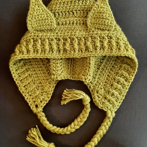 Füles kapucnisapi - almazöld - ruha & divat - sál, sapka, kendő - sapka - Meska.hu