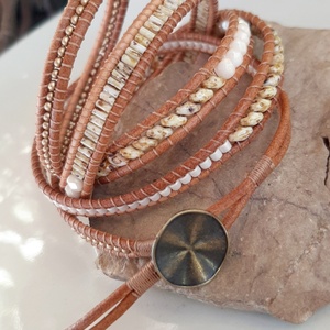 Wrap karkötő - natúr - Meska.hu