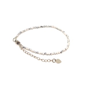 Fazettált howlit golyós ásvány karkötő állítható kapoccsal 2�2,5mm, Ékszer, Karkötő, Ásványkarkötő, , MESKA