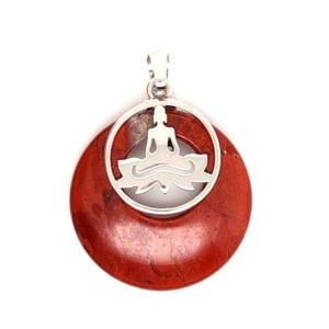 Fánk medál ülő buddha Jáspis vörös 3cm, Kellékek & szerszámok, Ásvány alapanyag, , MESKA