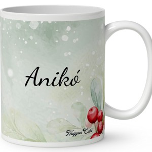 Névvel kérhető - Cuki karácsonyi őzike és a díszek mintás bögre - otthon & életmód - konyhafelszerelés, tálalás - tálalás - bögre & csésze - Meska.hu