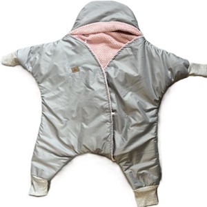 Őszi Téli csillag- Szürke vízpergető- rózsaszin soft 80-86 - baba - mama - babaruházat - tipegőhálózsák - Meska.hu