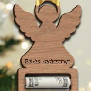 Karácsonyi pénzátadó angyalkás megszemélyesítve, Karácsony, Karácsonyi ajándékozás, Karácsonyi ajándékcsomagolás, , MESKA