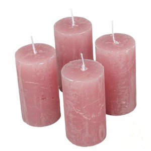 Rusztikus gyertya 50 x 90 mm - mályva szett, Kellékek & szerszámok, Vegyes alapanyag, Dekorációs gyertya, , MESKA