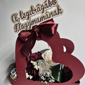 Szülőköszöntő szíves virágbox vegyes, Esküvő, Emlék & Ajándék, Szülőköszöntő ajándék, , MESKA