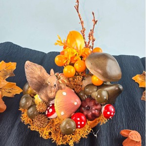 Őszi mókusos asztaldísz 02, Otthon & Életmód, Dekoráció, Asztal és polc dekoráció, Asztaldísz, , MESKA