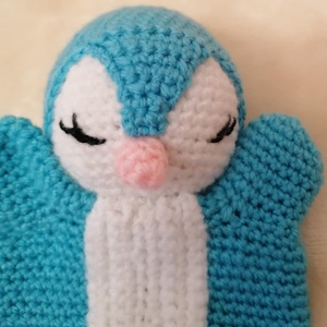 Kék pingvin báb - játék & sport - bábok - kesztyűbáb - Meska.hu