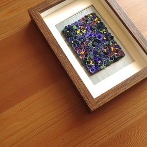 Indigó virágtenger - 3D kép süthető gyurmából (S) - otthon & lakás - dekoráció - kép & falikép - Meska.hu