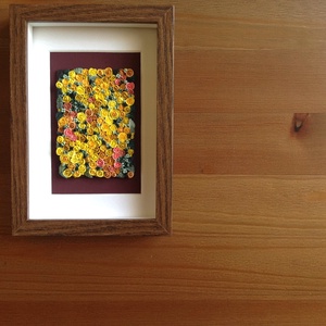 Citromsárga virágtenger - 3D kép süthető gyurmából (S) - otthon & lakás - dekoráció - kép & falikép - Meska.hu