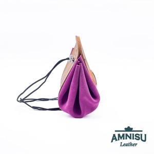 Bézs - pink sárkányszemes bőr 2in1 szütyő és kockatálca - Adriel - játék & sport - szerepjáték - Meska.hu