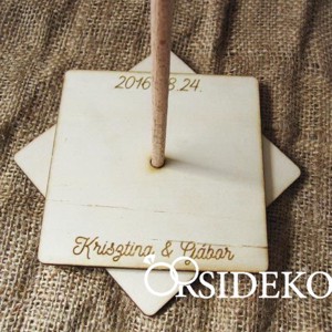 Egyedi vendégkönyv rúdra fűzhető fa szívecskékkel - esküvő - emlék & ajándék - vendégkönyv - Meska.hu