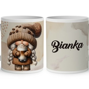 Névvel kérhető - Cappucino kávés manó lány mintás bögre, Otthon & Életmód, Konyhafelszerelés, tálalás, Tálalás, Bögre & Csésze, , MESKA