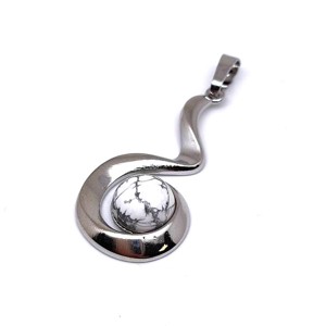 Spirál medál fém Howlit 2x3,5cm, Ékszer, Nyaklánc, Medál, , MESKA