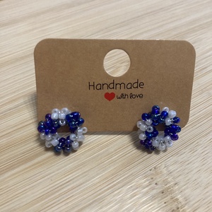 Tengerész mintás, Ékszer, Fülbevaló, Pötty fülbevaló, Ékszerkészítés, MESKA