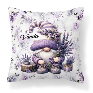 Névvel kérhető - Kedves levendulás manó mintás párna, Otthon & Életmód, Lakástextil, Párna & Párnahuzat, Díszpárna (belsővel együtt), , MESKA