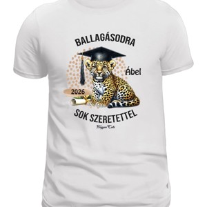 Névvel kérhető Leopárd mintás férfi póló Ballagásra, , , MESKA