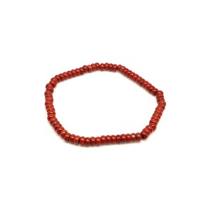 Vörös jáspis korong ásványkarkötő 4x2 mm Terrakotta - Meska.hu